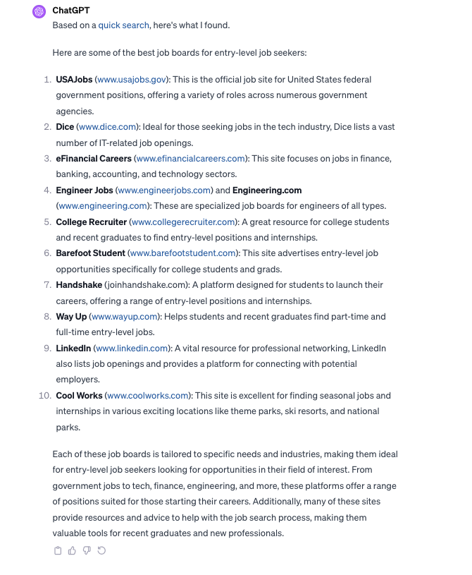 ChatGPT Best Jobs Boards 2024