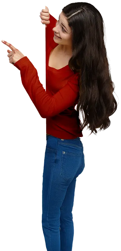 Girl pointing